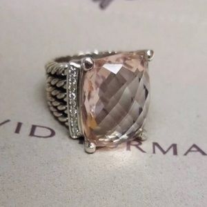 Authentic David Yurman Wheaton Ring Pink Morganite